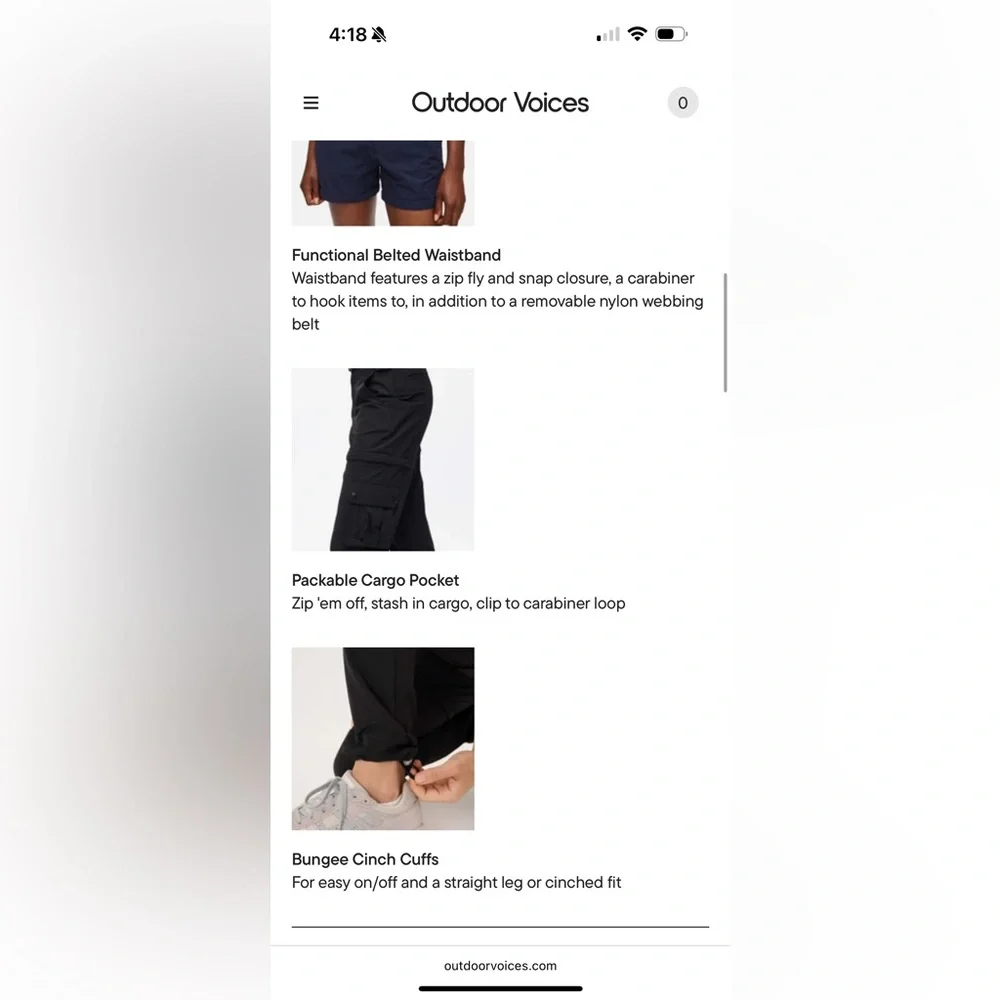 Outdoor Voices RecTrek zip off pants size XxL - Picture 3 of 13